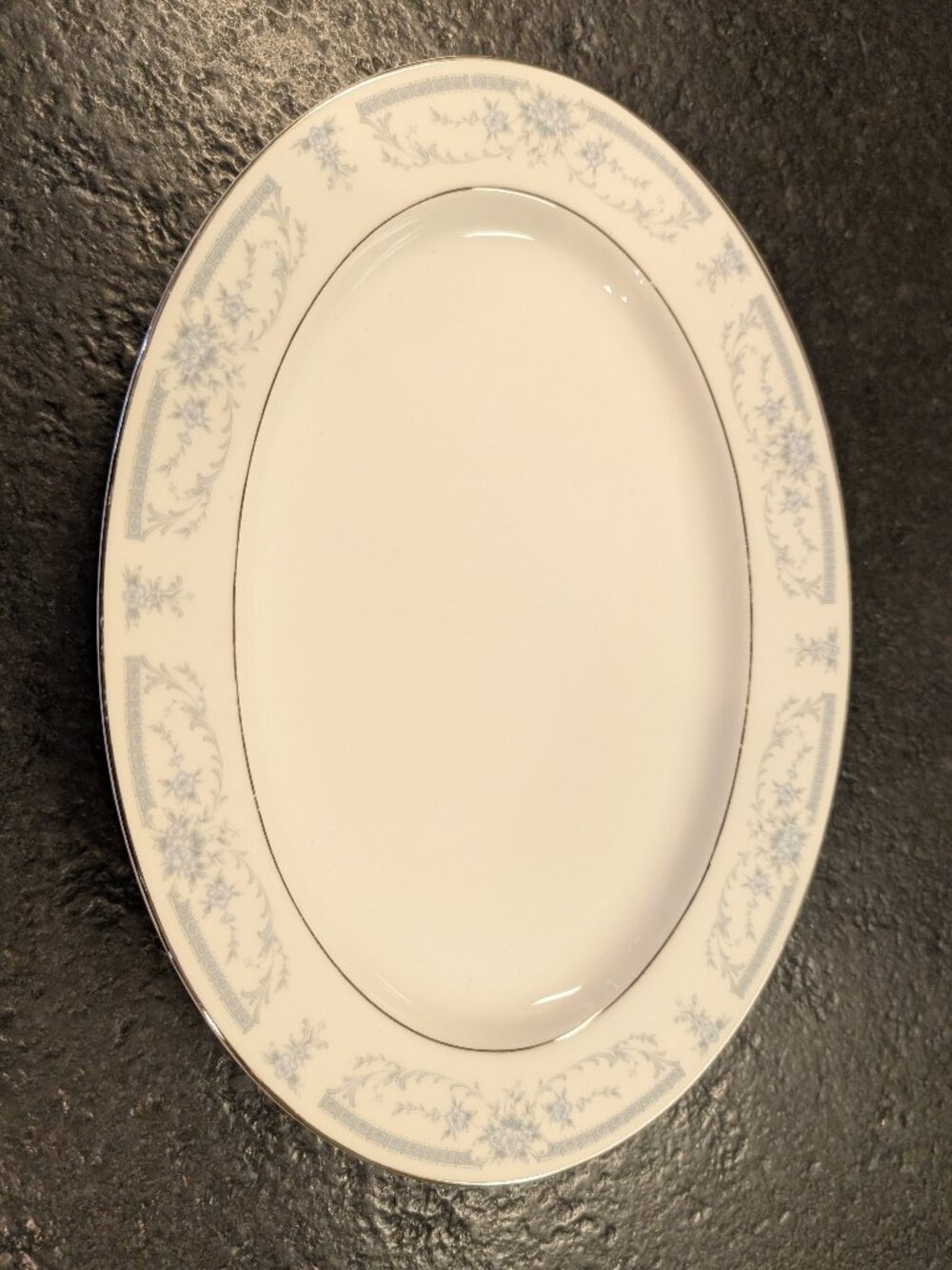 Sheffield Blue Whisper Porcelain Fine China Oval Platter 12"